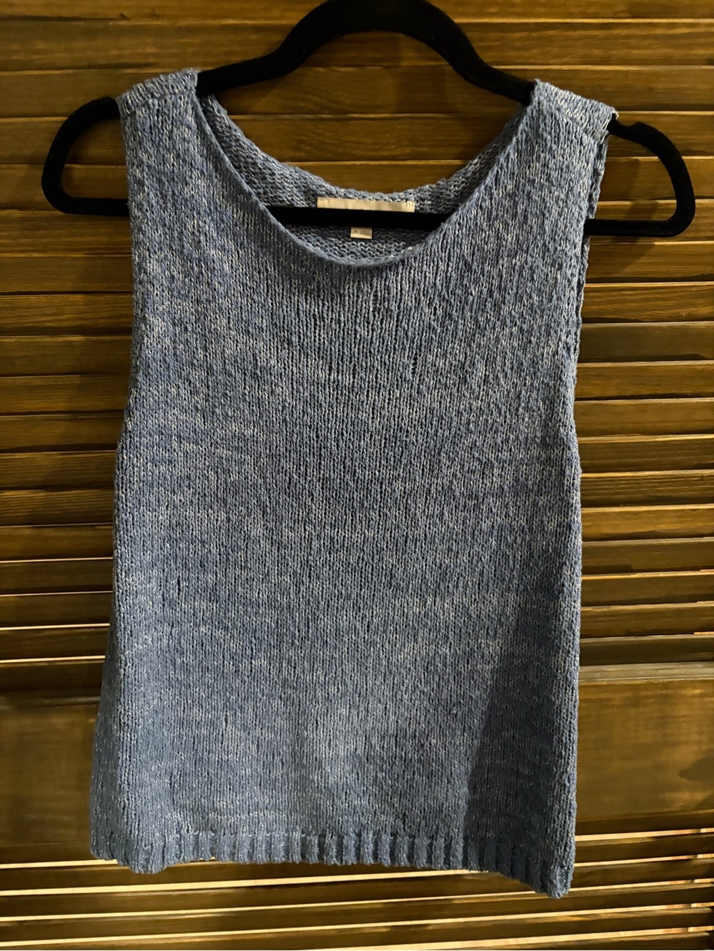 Loft Sleeveless Knit Top in Heather Blue